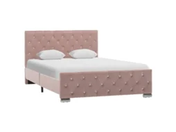 Estrutura De Cama 120x200 Cm Veludo Rosa