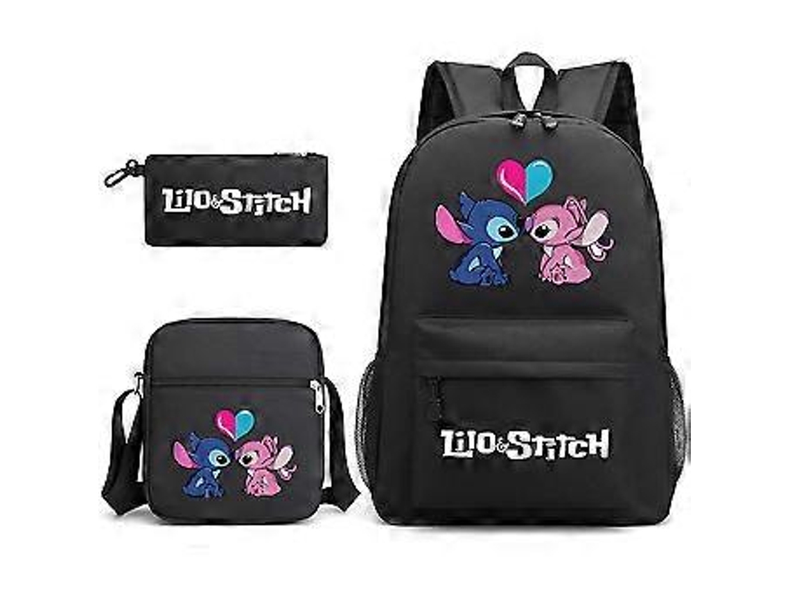Conjunto De Três Peças Lilo Stitch Mochila, Estojo E Bolsa Ombro _67 Aquaforge