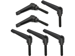 6 Manivelas Ajustáveis De Aço Inoxidável M8 Com Rosca Macho, 32mm, Para Máquinas (preto)