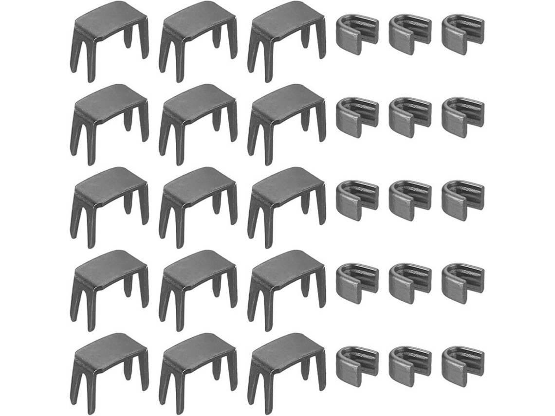 Conjunto De Cursores Para Zíper No.8 Gun Com 20 Códigos De Quatro Garras E 40 Códigos U, Para Reparo De Zíperes Em Jaquetas, Bolsas E Roupas. Preto.