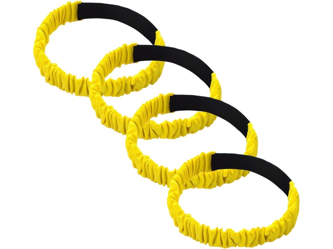 Inoomp Conjunto De 4-faixas Elásticas Para Corrida Três Pernas, Resistentes Ao Desgaste, Amarelas, Acessórios