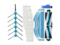 Kit de escovas laterais com filtro hepa para cocotec 1290 conga 1390, robô aspirador de pó, rolo principal, escova, esfregão, pano, acessórios