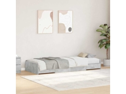 Vidaxl Estrutura Da Cama Cinzento 90 X 200 Cm Derivados De Madeira