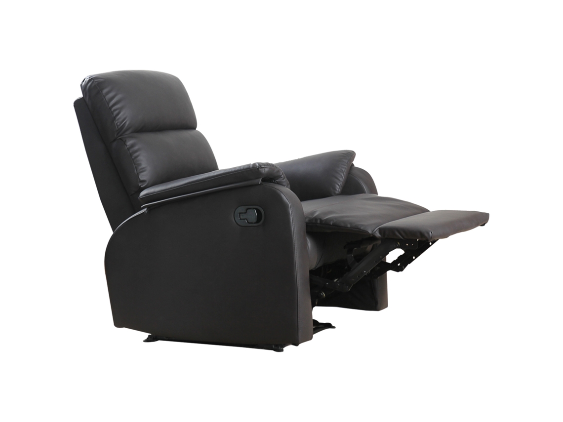 Poltrona Relax Reclinável Manualmente Estofada Em Pu Com Apoio Para Os Pés Retrátil Assento E Encosto Acolchoados Para Sala De Estar Escritório