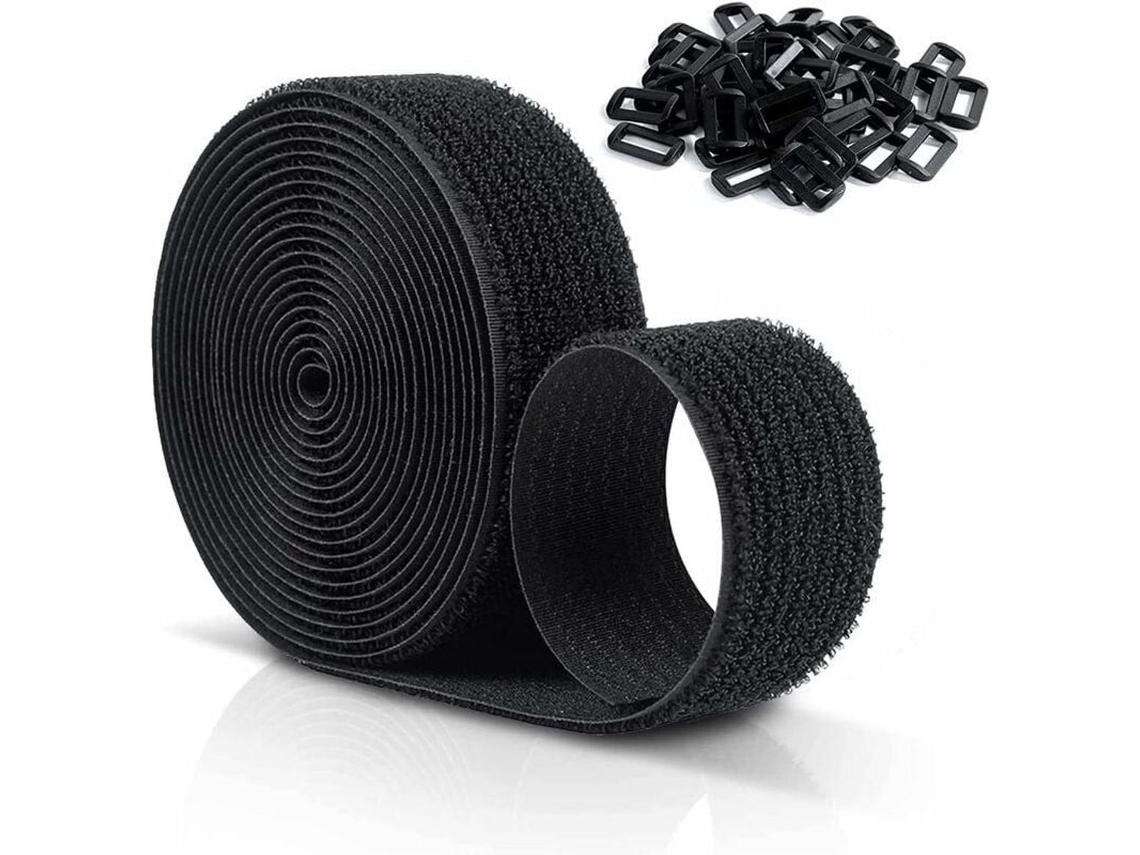 Abraçadeiras De Velcro Reutilizáveis​​ E Ajustáveis​​ 10 X 25 Mm Com 5 Unidades