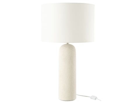 Lâmpada De Pé Em Terracota E Linho Branco 38x38x68 Cm Jline