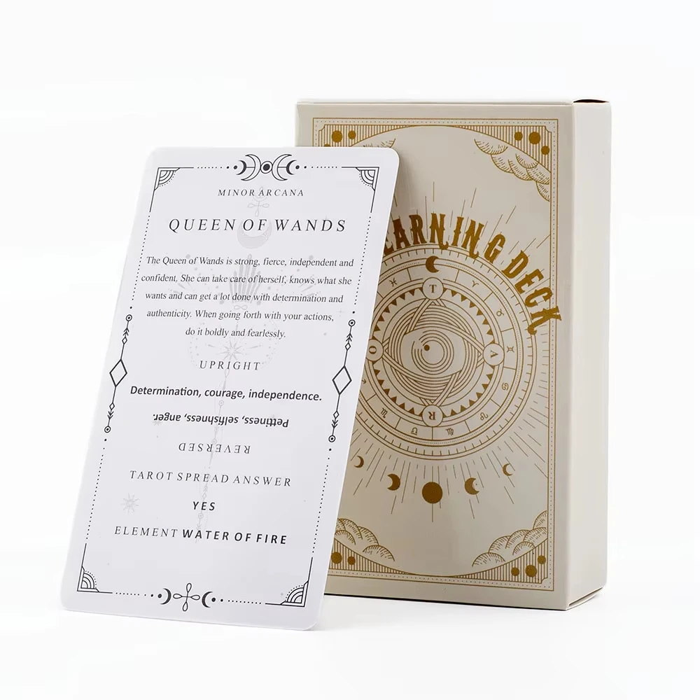Conjunto de Estudo de Baralho de Tarô A, 81 Cartas, Versão em Inglês, 10,4*6 Cm. MDUG