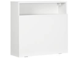 Mesa Flutuante Moderna Montada Na Parede Multifuncional Com Prateleiras De Armazenamento Branca 64x20x60cm