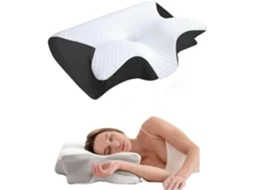 Travesseiro Cervical Ortopédico, Espuma Viscoelástica, Ergonômico, Alívio da Dor, Alívio no Pescoço, para Apneia do Sono AQUAFORGE