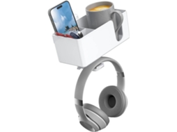 Suporte Multifuncional Em Plástico Abs Com Porta De Carregamento E Gancho Giratório Para Fones Ouvido, Suporta Objetos