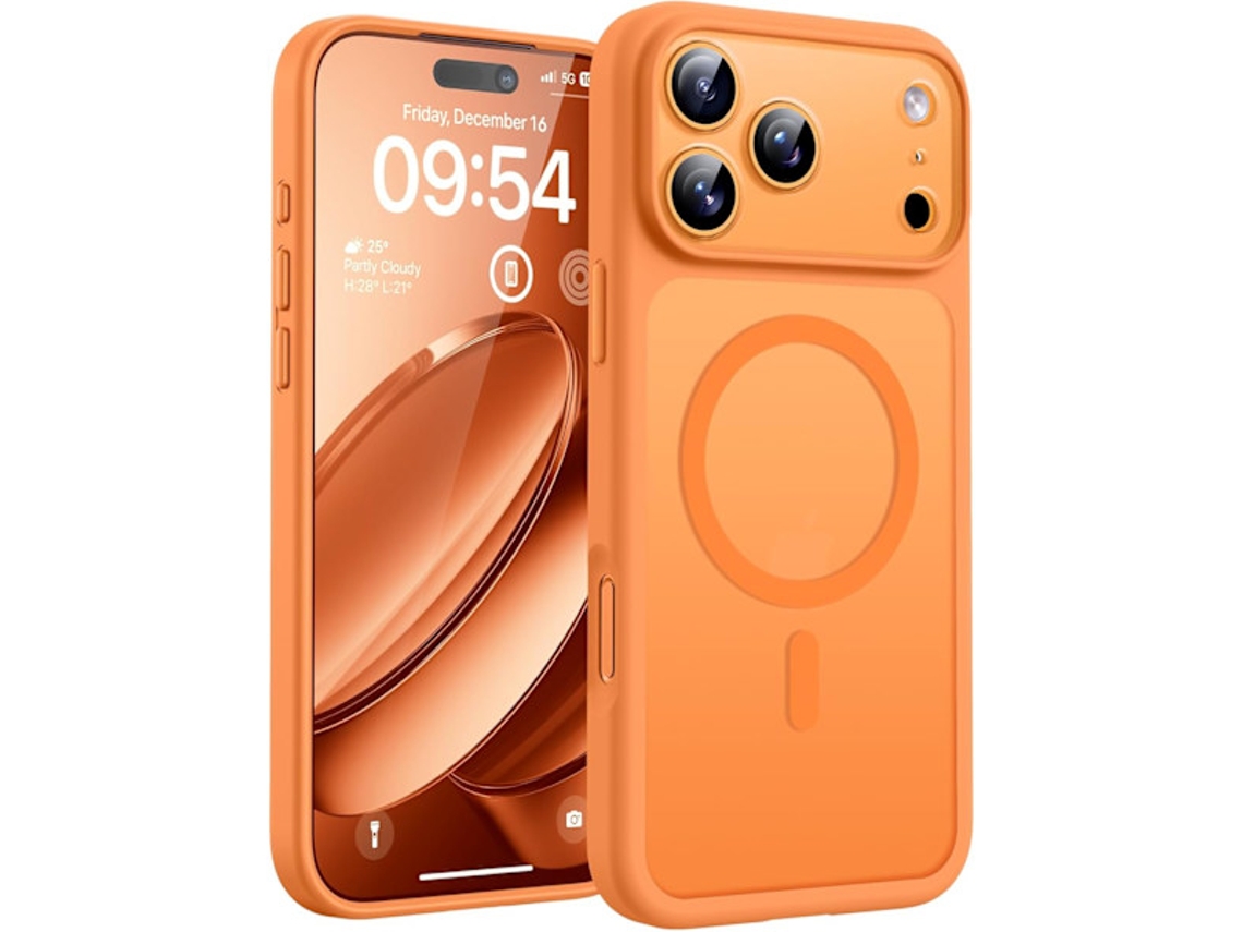 Capa Magnética Para Iphone 17 Pro De 6,3 Polegadas, Compatível Com Magsafe (laranja)