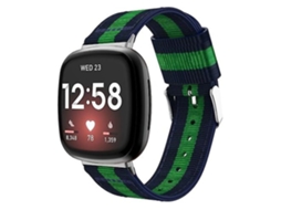 Pulseira De Nylon, Compatível Com Fitbit Versa 3, Verde E Preta