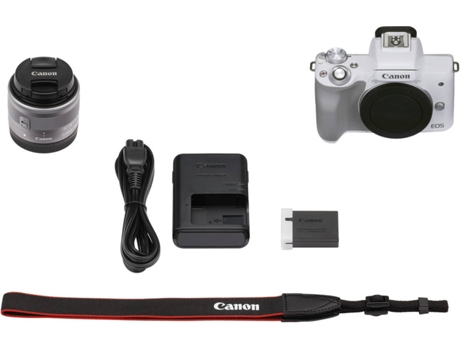 Kit Máquina Fotográfica CANON M50 MII + M15-45 Branco (APS-C)