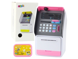 Cofrinho de Brinquedo em Formato de Caixa Eletrônico com Código Pin, Leitor de Cartão e Balança, 27 Cm AQUAFORGE
