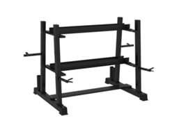 Suporte Para Halteres 3 Níveis Até 200 Kg De Aço Preto 131x75x80 Cm Para Academia E Treino Em Casa-kd