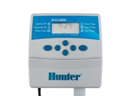 Programador de irrigação elétrico Eco Logic 4 estações Interior HUNTER Programador elétrico que permite controlar até 4 zonas de irrigação com