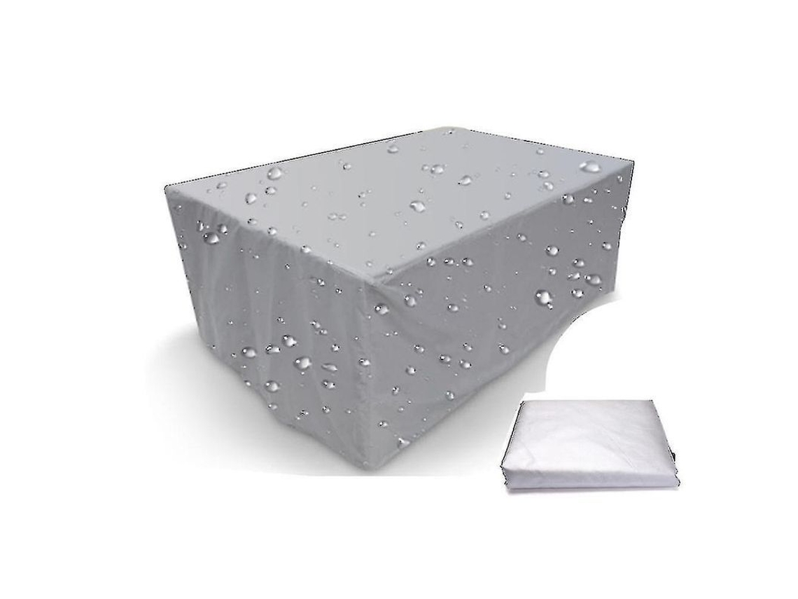 Capa para Conjunto de Móveis Retangular com Revestimento Pvc À Prova de Água, Prata/preto, Protetor Contra Poeira, Sol e Chuva 54x76x69cm