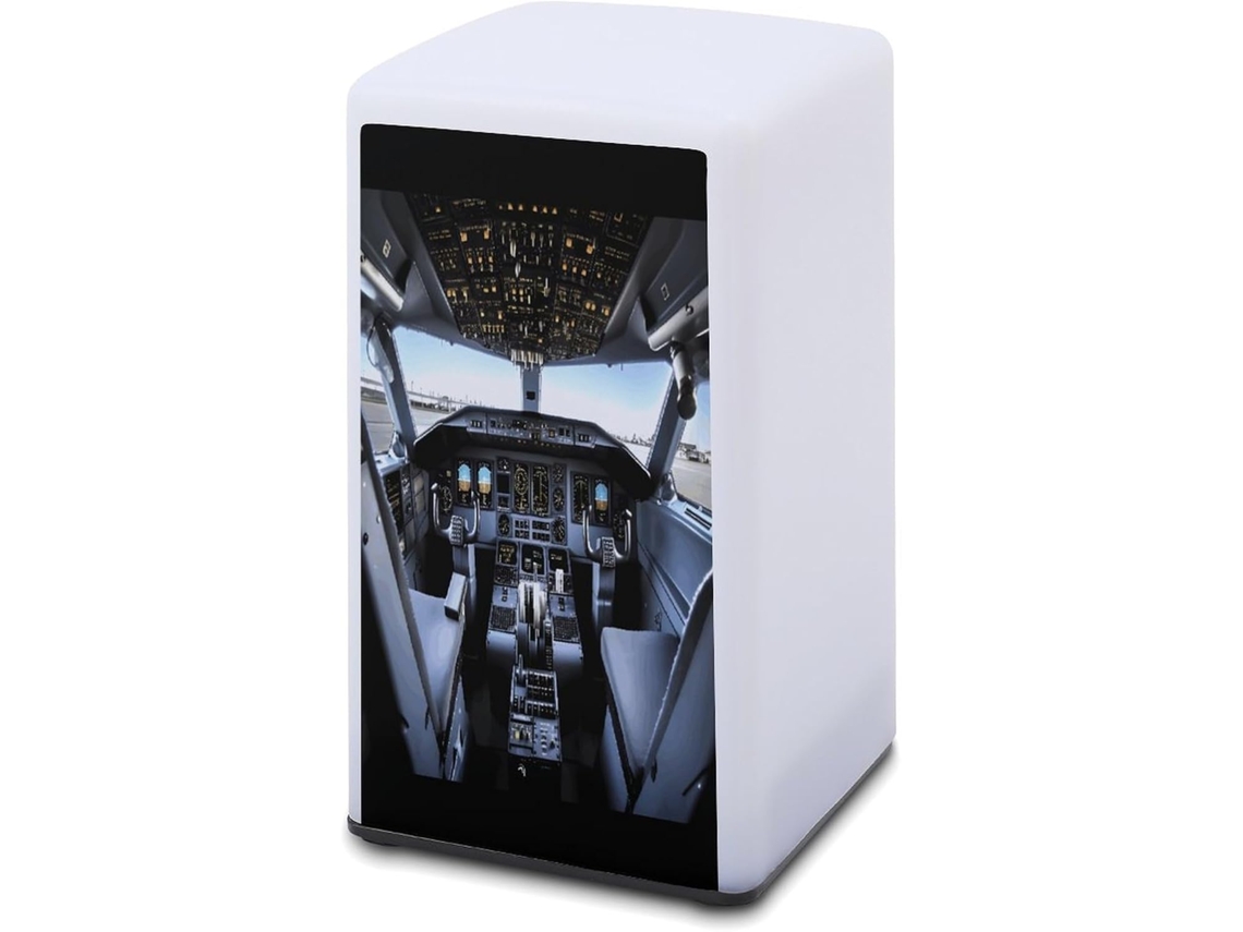 Luminária De Mesa A Bateria Com Estampa Cabine Avião, Ideal Para Leitura Em Escritórios E Quartos, Cuidando Da Visão E
