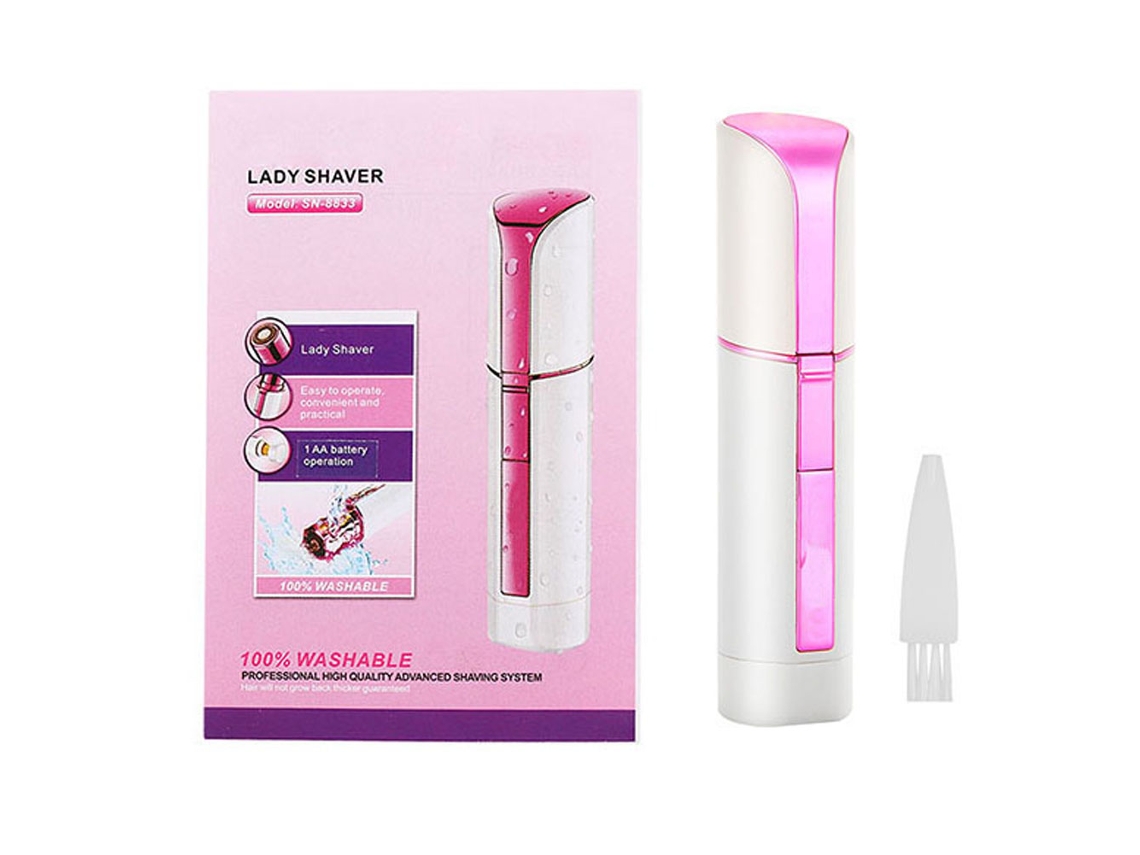 Mini Depilador Elétrico 2026 para Corpo, Braços, Virilha e Axilas, Aparador de Pelos Rosa e Branco