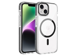 Capa Transparente Para Iphone 14 Compatível Com Magsafe Tpupc, Capa Traseira Preta