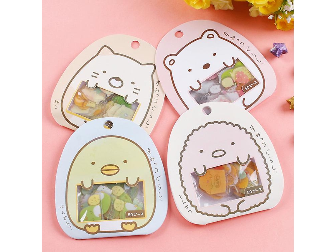 Pacote Com 4 Pacotes De 50 Adesivos Fofos E Kawaii De Pvc Com Tema De Gato E Urso Para Decoração De Diários. Aquaforge