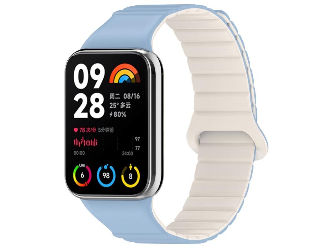 Bracelete Para Redmi Watch 6 / 5 / Xiaomi Band 9 Pro - Silicone Magnético - Bicolor Azul Estrelado Nebuloso