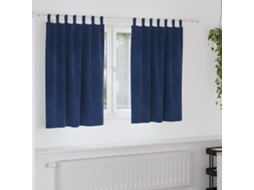 Vidaxl Cortinas Opacas 2 Unid. Azul Escuro 140 X 140 Cm Veludo
