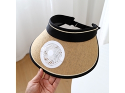 Chapéu de Proteção Solar Durável com Aba Larga, Ventilador com Carregamento Solar e Vento Forte. MDUG (cáqui)
