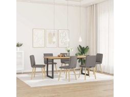Vidaxl Cadeiras De Jantar 6 Pcs Tecido Cinzento-acastanhado