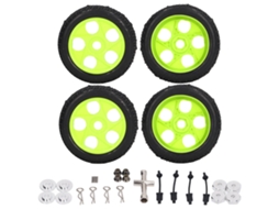 4pcs Pneus e Rodas Business para Traxxas Slash 1/10, Caminhão Curto, Kit de Substituição Preto e Verde