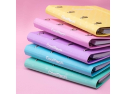 Capa A4 4 Argolas + Folhas + Separadores Rosa Pastel