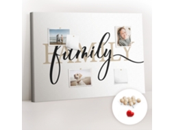 Quadro De Cortiça Com Impressão Inscrição "família" Para O Escritório Espelharte (100x70 Cm)