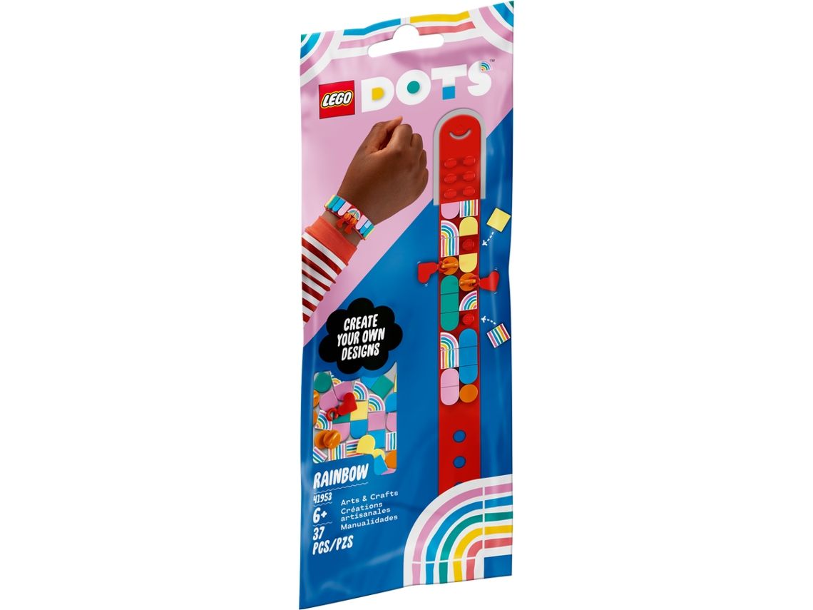 Pulseira Arco-Íris com Decorações Lego