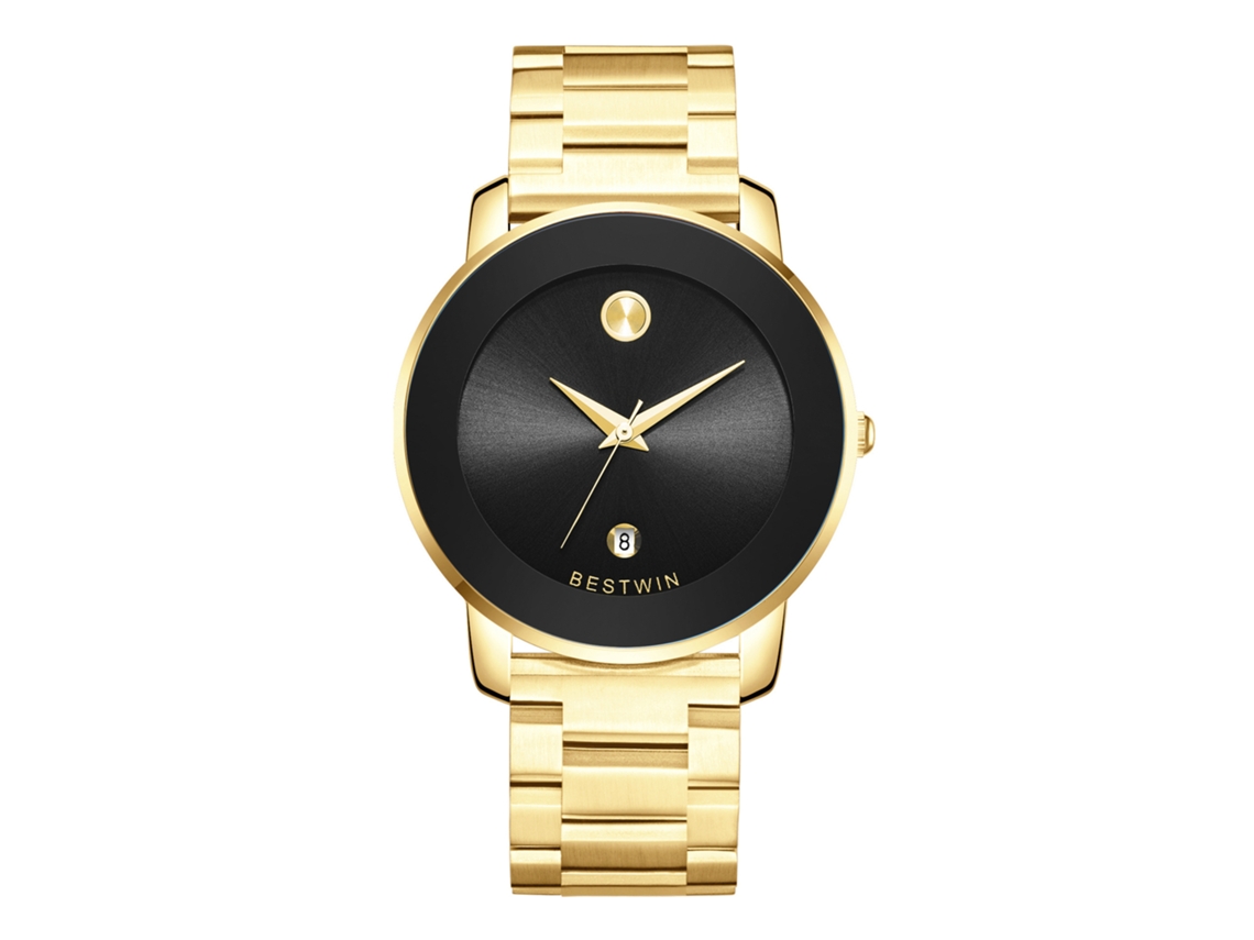 Relógio de Quartzo Masculino MDUG (dourado e Preto)