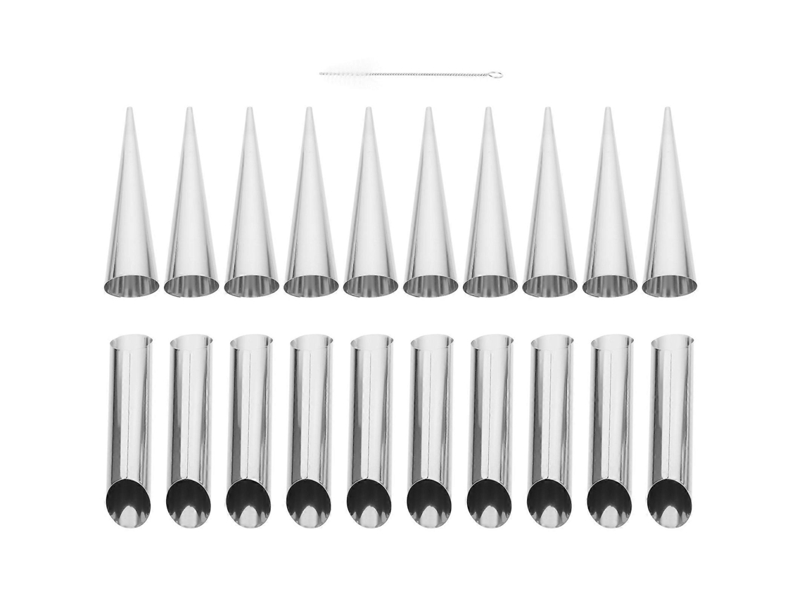 Rebe molde de Croissant de Acero Inoxidable Cono Tubular para Hornear Crema Y Cannoli Herramienta Repetible 12,5x2,5cm Plata