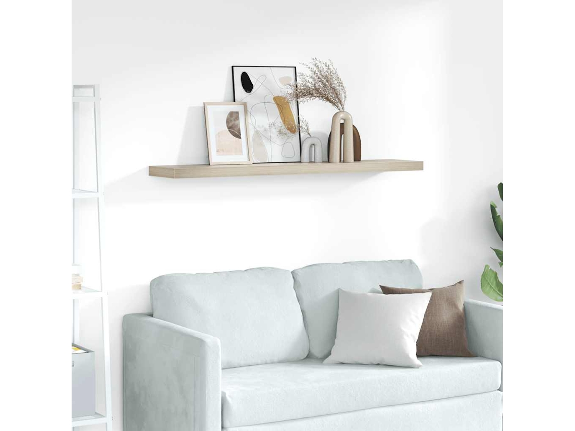 Vidaxl Prateleira De Parede Suspensa 120x23,5x3,8 Cm Mdf Cor Carvalho