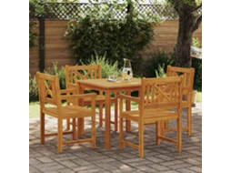 Vidaxl Conjunto De Jantar Para Jardim 5 Pcs Castanho