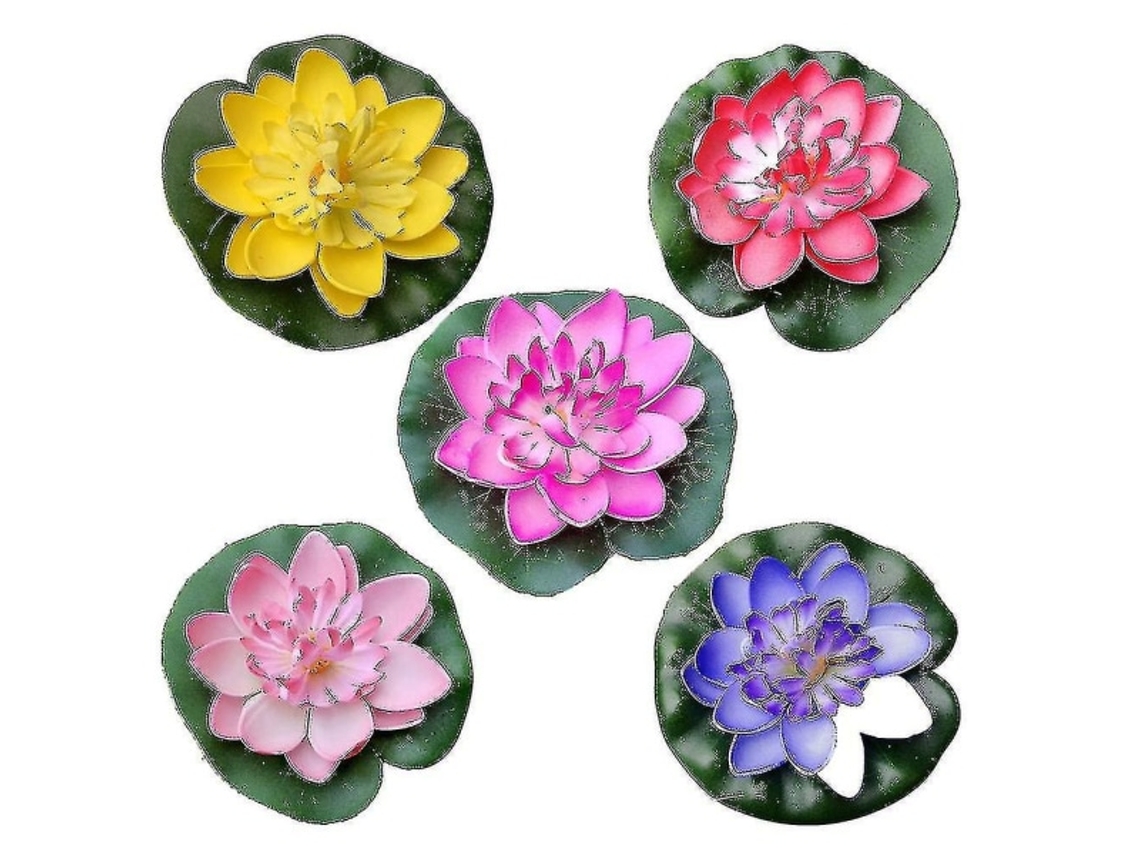 Conjunto De 5 Acessórios Decorativos, Formato De Rosa, 10 Cm, Sensor De Movimento, Design Flutuante