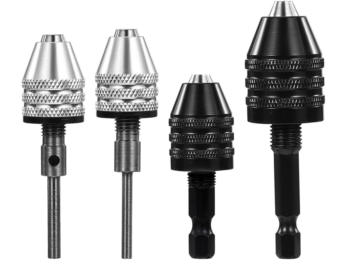 Kit Com 4 Adaptadores De Rosca Redonda Para Hexagonal 1/4, 1/8 E 1/16