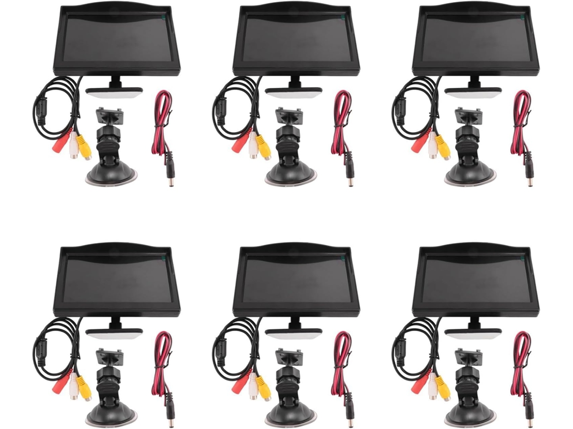 Monitor 6x com Tela Lcd Tft Hd de 5 Polegadas e Suporte Duplo para Câmera de Ré Veicular. SFUSHOS (800x480)