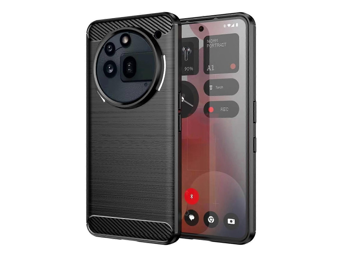 Capa Para Celular For Nothing Phone 3a Pro Em Tpu Com Textura Escovada De Fibra De Carbono