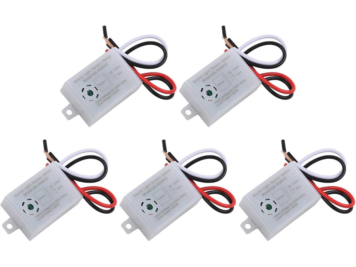 Kit Com 5-interruptores De Voz Sensor Sonoro, Controle Automático De Luz 220v Ac Para Ambientes Escuros, Atraso De