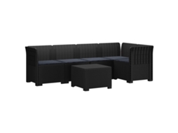 Maison Exclusive - Sofá De Jardim De 5 Pessoas Com Almofadas Visual De Rattan Pp