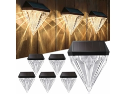 6 Luzes Solares Led para Jardim Ao Ar Livre Branco Frio Ip55 À Prova D'Água Usadas para Iluminação de Decks Escadas Cercas