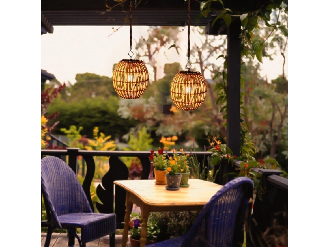Lanterna solar de pendurar, impermeável, decoração de jardim e varanda AQUAFORGE