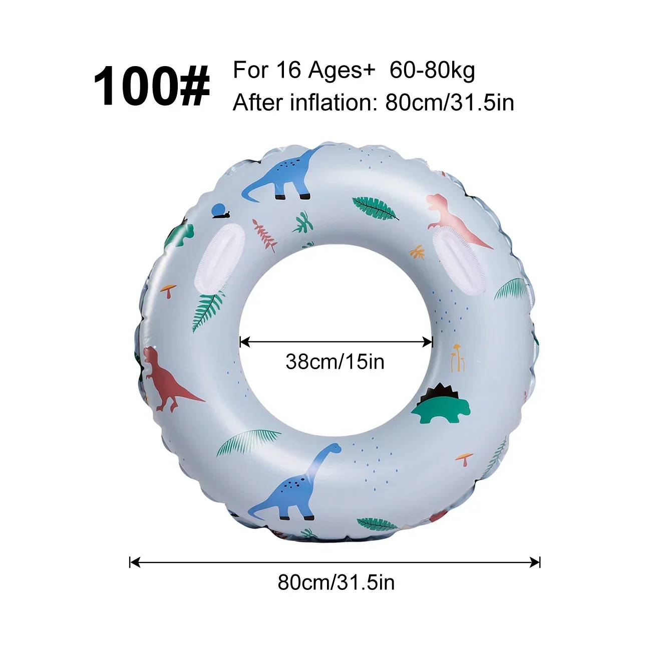 Boia Inflável De Dinossauro Para Piscina (azul Claro 100) (tamanho Adulto), Brinquedo De Praia Para O Verão