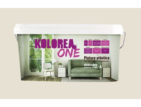 Monocamada de pintura plástica para interiores KOLOREA