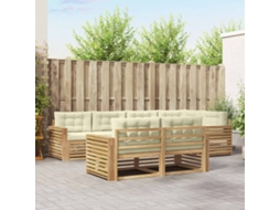 Vidaxl Conjunto De Sofás Para Exterior 7 Unid. Branco E Creme