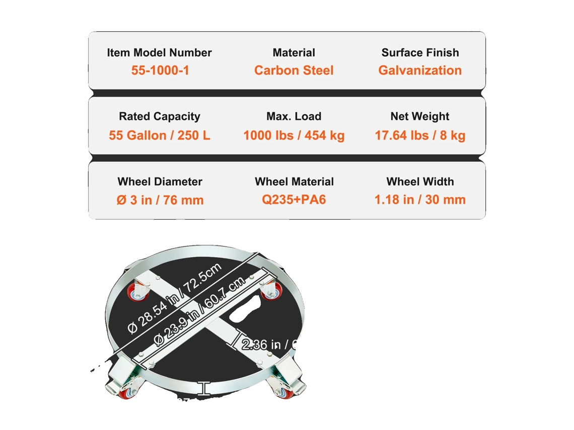 Carrinho De Bateria, Construção Robusta, Mobilidade Suave, C 1pc
