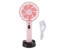 Ventilador de Mesa Mini USB Dobrável com Duas Lâminas Rosa | S/MARCA